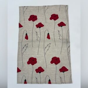 Lintex Poppies Print Naturel Linen Dish Towel